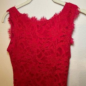 Red lace sheath dress Sz s